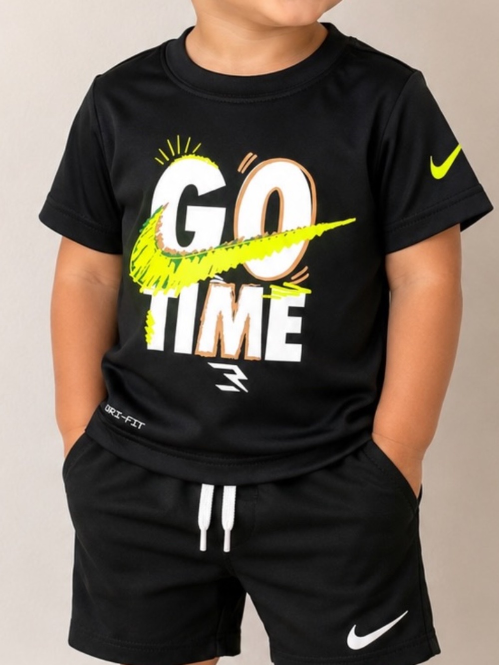 3 Brand Nike T-Shirt Toddler Size 4 Black Large Graohic Performance